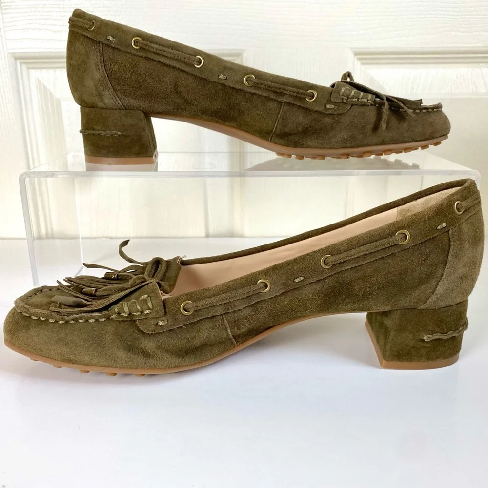 Nine West Olive Suede Moccasins - Picture 2 of 12